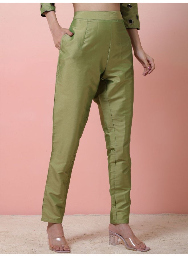 AKS Green Foil print Kurta Set with pants  - Image 3