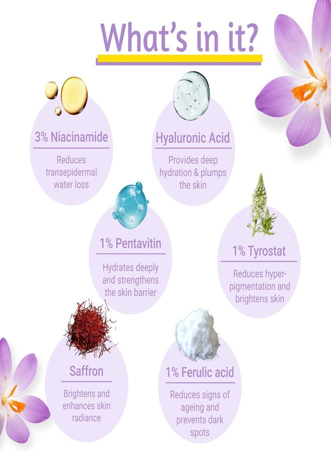 Saffr'n Luminous Hydration Moisturizer with 5% Saffron & 3% Niacinamide to Improve Skin Elasticity | Barrier Repair Cream | Moisturizer For Face | Long Lasting Hydration | With Shea Butter, Ceramides & Hyaluronic Acid | For All Skin Type | 30ml - Image 5