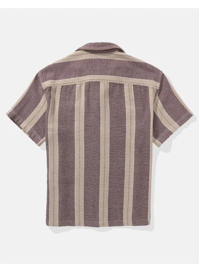 American Eagle Stripe Poolside Relaxed Fit Button Down Shirt