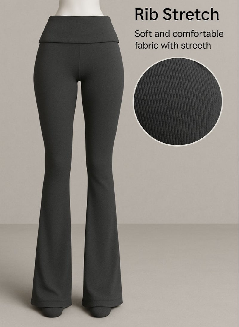 Soft Steps Flared trousers Black with fold-over waist M - Image 2