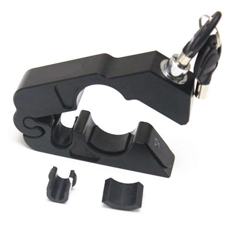 E-Bro Motorcycle Handlebar Grip Brake Lever Lock,Anti Theft Security Caps-Lock (Black)