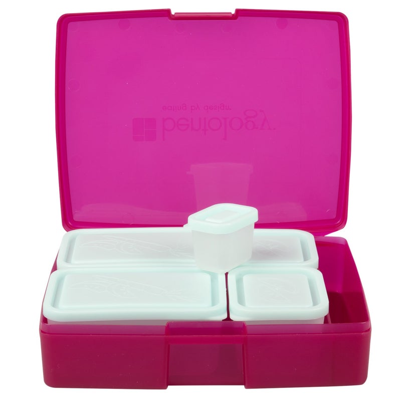 Bentology Bento Lunch Box Set w/ 5 Inner Removable Containers  Leak Proof  Food Prep & Snack Packing Compartments - Stackable  Microwave Safe Nesting Containers w Lids  Easy to Clean & Store - Image 4