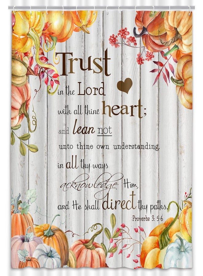 DeeCabin Fall Pumpkin Shower Curtain, Autumn Thanksgiving Harvest Shower Curtains, Motivational Inspirational Quotes Christian Bible Verses Scripture Quotes Polyester Cloth Bathroom Curtains 70X70 inch - Image 4