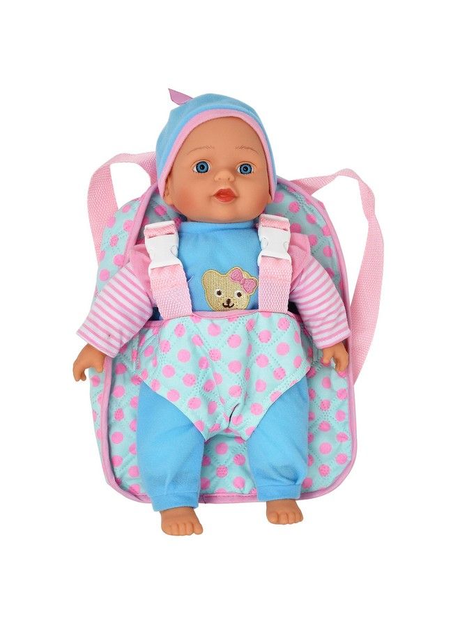 Dolls To Play 13In Soft Baby Doll With Take Along Pink Backpack Carrier Briefcase Pocket Fits Accessories And Clothing  - Image 2