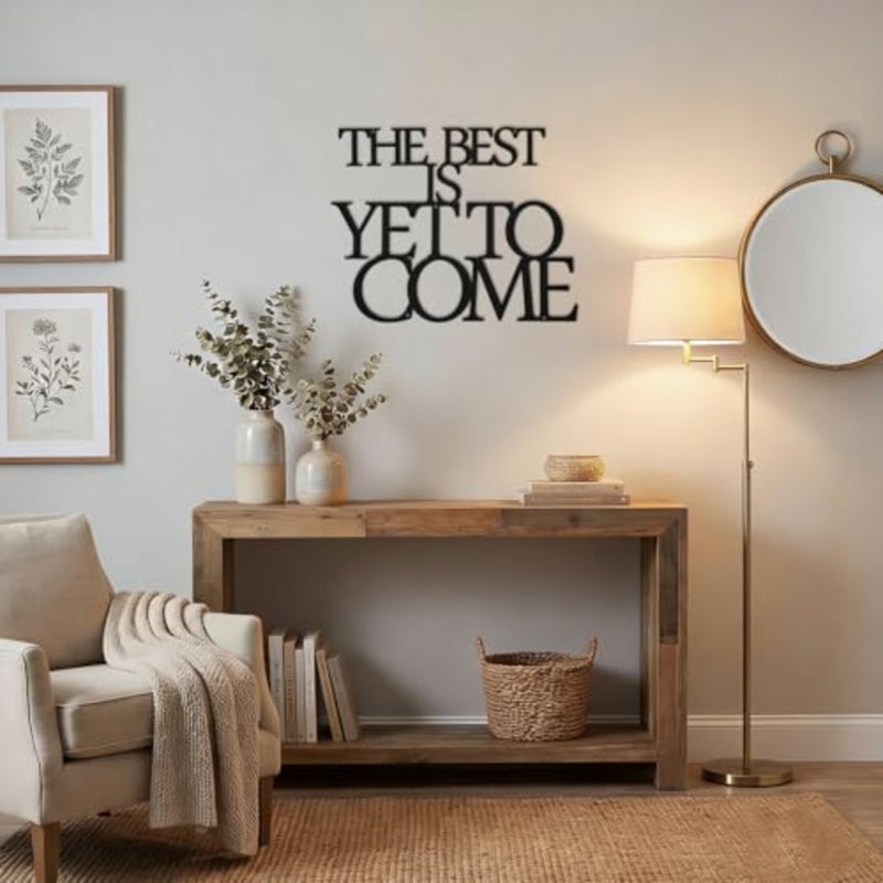 15.7 x 12.4 Inch The Best Is Yet to Come Sign Motivational Metal Wall Art Inspirational Wall Decor Black Hanging Positive Quote for Gym Office Home Decor Encouragement Gifts - Image 4