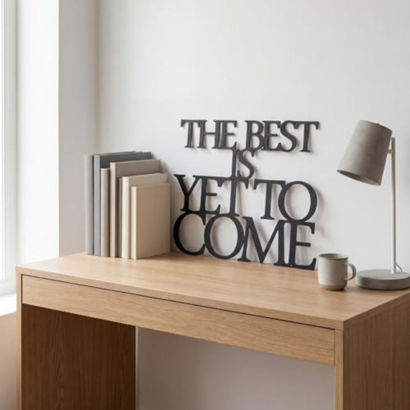 15.7 x 12.4 Inch The Best Is Yet to Come Sign Motivational Metal Wall Art Inspirational Wall Decor Black Hanging Positive Quote for Gym Office Home Decor Encouragement Gifts - Image 5