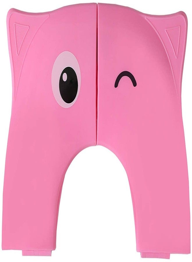 BluBasket Toilet Potty Training Seat Cover, Travel Toilet Seat, Folding Non Slip Silicone Pads, Travel Portable Reusable Kids Toddlers Boys Girls, Carry Bag (Pink) - Image 3