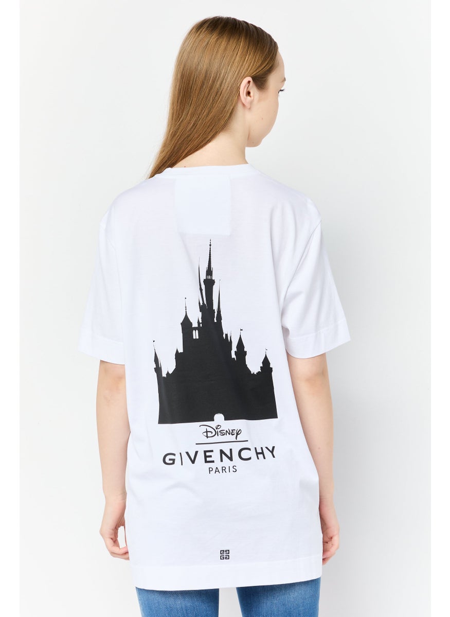 GIVENCHY Women Crew Neck Short Sleeve Graphic Print T-Shirt, White  - Image 4