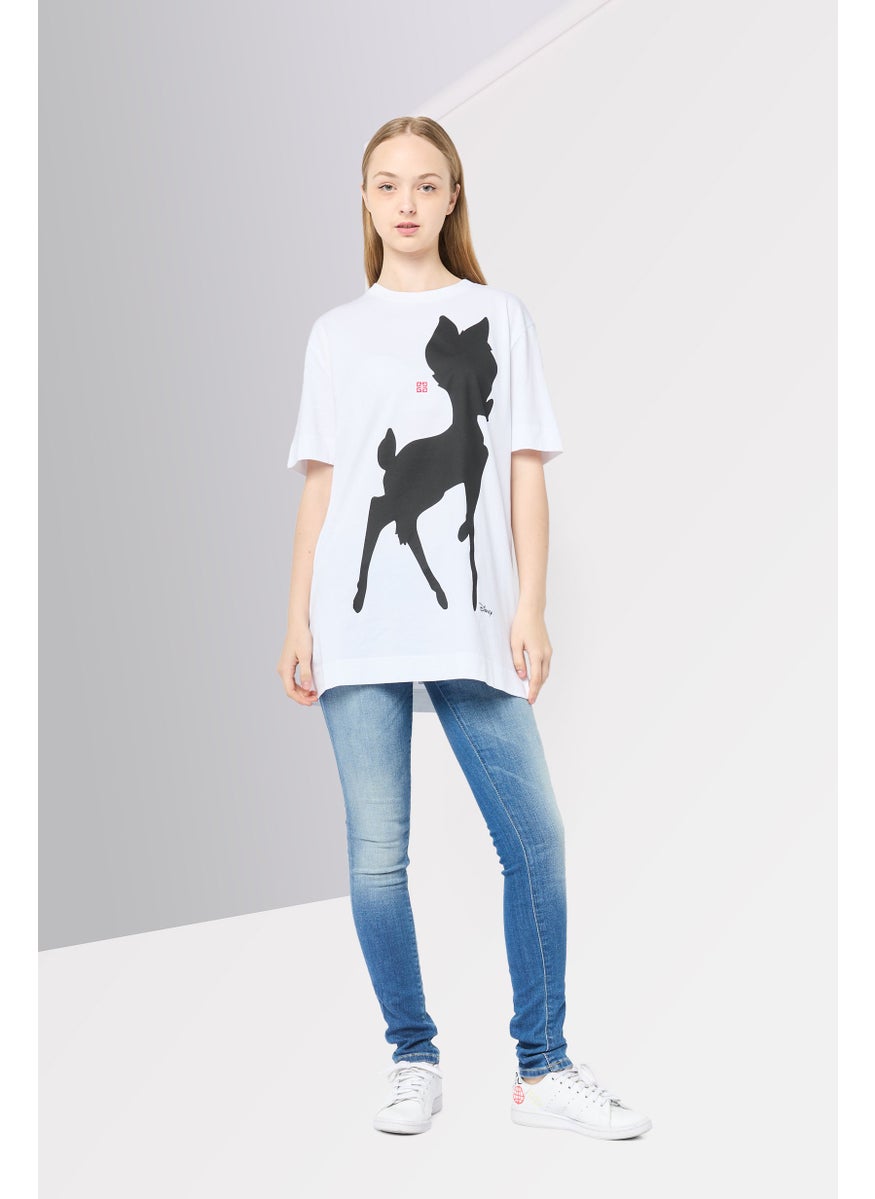 GIVENCHY Women Crew Neck Short Sleeve Graphic Print T-Shirt, White  - Image 3