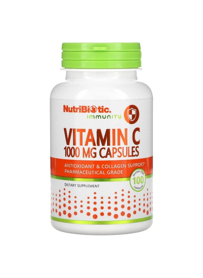 Nutribiotic نوتريبيوتيك، المناعة، فيتامين ج، 1,000 ملغ، 100 كبسولة خالية من الغلوتين - Image 1