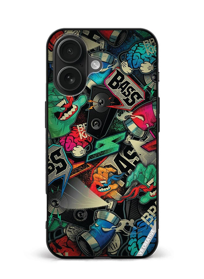 VR CREATIVE Protective Case Cover For Apple iPhone 16 Bass Design Multicolour