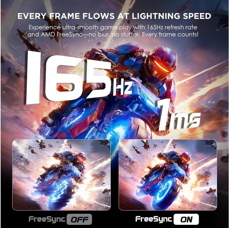 JN 49 Inch Curved Gaming Monitor, Ultra-Wide DQHD 5120x1440 Monitor, 165Hz 1ms VA Computer Monitor, 1500R Curved Screen with HDMI x2, DisplayPort, Type-C, USB Hub, Speakers, Adjustable Stand - Image 4