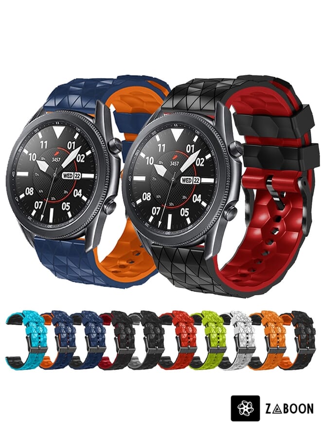 Zaboon Xiaomi Haylou RS4 LS12 22mm Football Pattern Two-Color Silicone Strap - Image 3