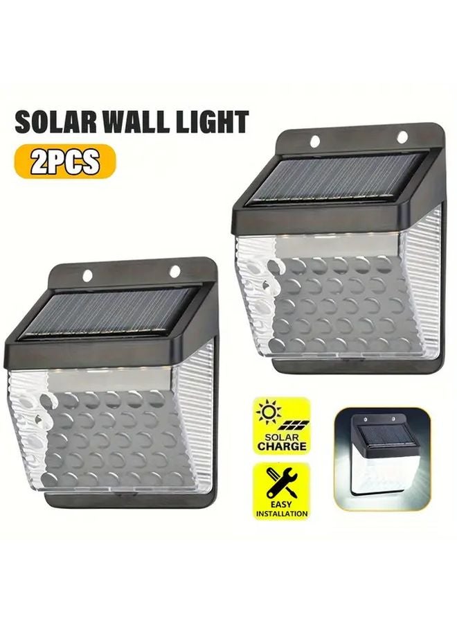2pcs Solar Outdoor Lights White Wall Lamp Garden Security Lighting Pathway - Image 2