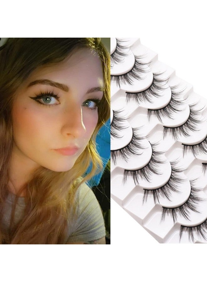 Losha Manga Lashes Fluffy Faux Mink Lashes Natural Look 10 Pairs Asian False Eyelashes Pack Look Like Individual Clusters (6D75) - Image 3