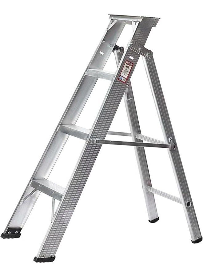EMC Dual Purpose Aluminium 4 Step Ladder - Heavy Duty, 250 lbs Capacity, Slip-Resistant Steps, Safety Lock, Compact Size - Image 1