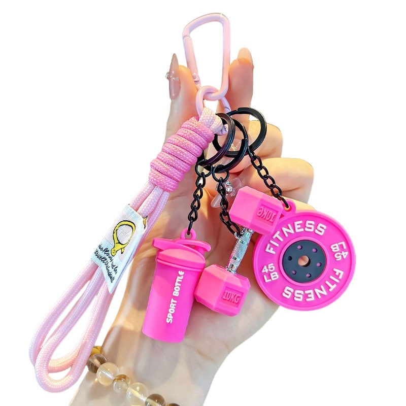 Fitness-themed keychain pendant/pink