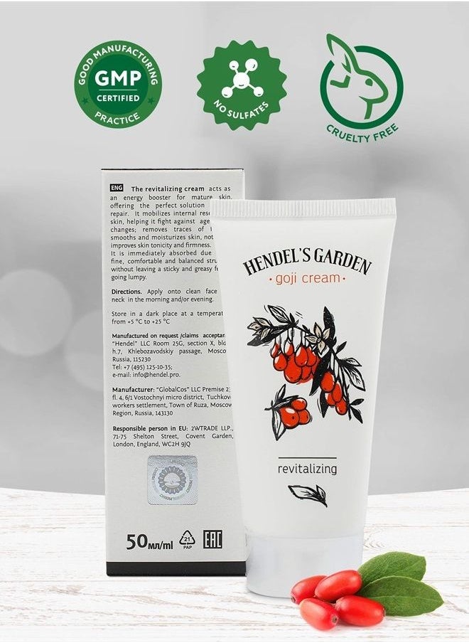Hendel's Garden - Goji Cream Original 50 ml of Anti-Aging Moisturizer - Anti-Wrinkle Face Cream for Younger Skin – Smoothing and Firming Anti Aging 2 Pack Vitamin C Facial Skincare Lotion - Image 1