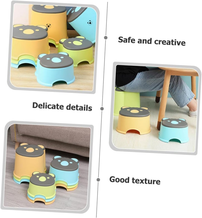 Generic Non-Slip Step Stool Thickened Plastic Footstool for Toilet Training Sink Reach and Bathroom Use Lightweight Safe Stool with Stable Anti-Slip Pads - Image 2