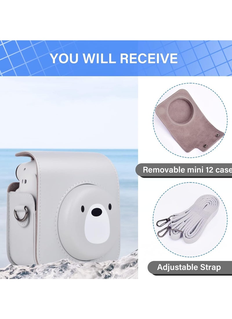 General Fujifilm Instax Mini 12 / Polaroid mini 12 Case, Fujifilm Instax Mini 12 Instant Camera PU Leather Case, Removable Case with Adjustable Shoulder Strap  - Image 2