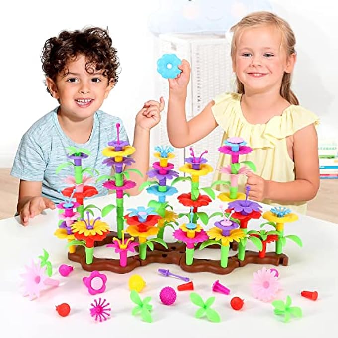 SOKA GARDEN WORLD CREATIVE FLOWERS 108 PCS FLOWER GARDEN BUILDING TOY SET FLORAL ARRANGEMENT BOUQUET BLOCKS DIY ART AND CRAFT KIT INDOOR OUTDOOR FOR CHILDREN KIDS GIRLS BOYS AGES 3 YEAR OLD + - Image 4
