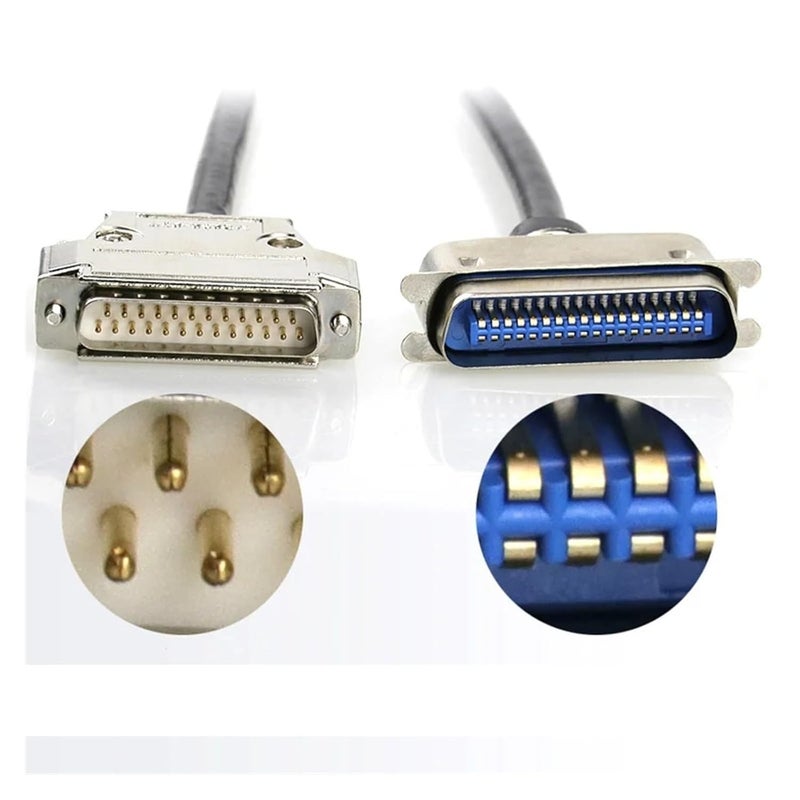 DB25 to CN36 Parallel Printer Data Cable Pure Copper Shield 25/36Pin Gold-Plated Signal Line Male to CN36 Computer Connector(Metal Shell,1.5 Meters) - Image 3