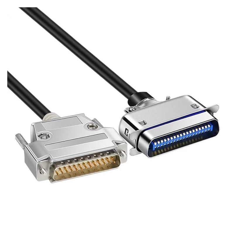 DB25 to CN36 Parallel Printer Data Cable Pure Copper Shield 25/36Pin Gold-Plated Signal Line Male to CN36 Computer Connector(Metal Shell,1.5 Meters) - Image 1