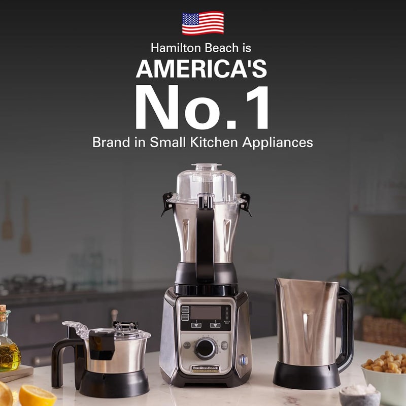 Hamilton Beach Professional Hamilton Beach Professional Juicer Mixer Grinder 58770IN 1400 Watt Rated Motor Triple Overload Protection 3 Stainless Steel Leakproof Jars Triple Safety Protection Intelligent Controls Black  - Image 2