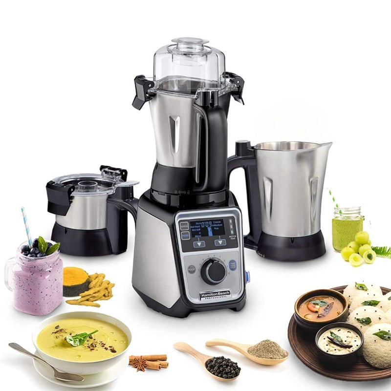 Hamilton Beach Professional Hamilton Beach Professional Juicer Mixer Grinder 58770IN 1400 Watt Rated Motor Triple Overload Protection 3 Stainless Steel Leakproof Jars Triple Safety Protection Intelligent Controls Black  - Image 1