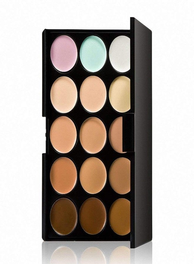FIRSTZON 15 Color Concealer Palette with 12 Piece Makeup Brush Set, Color Corrector Kit for Dark Circles and Blemishes, Professional Contour and Highlighting Combo - Image 4