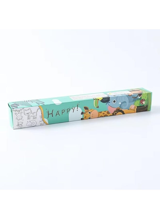 Giant Adhesive Coloring Roll for Kids - "Happy Jungle Animals" Design for Creative Development  - Image 2