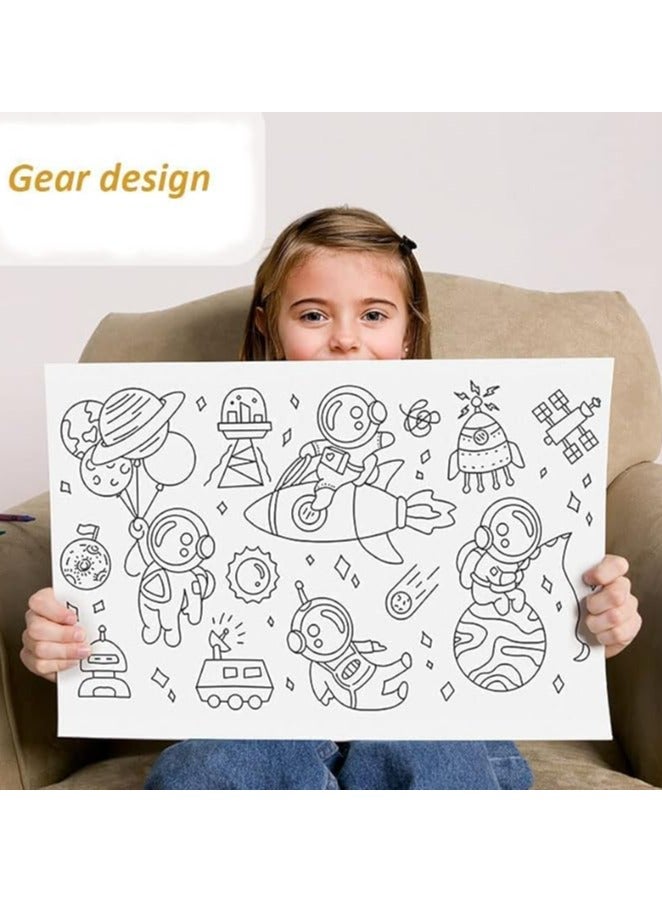 Giant Adhesive Coloring Roll for Kids - "Happy Jungle Animals" Design for Creative Development  - Image 3