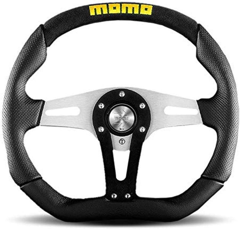 MOMO TRK35BK0B Trek Black 350 mm Leather Steering Wheel
