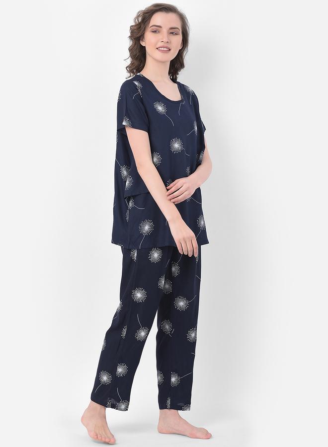 Clovia Dandelion Print Nursing Top and Pyjama Set - Image 2