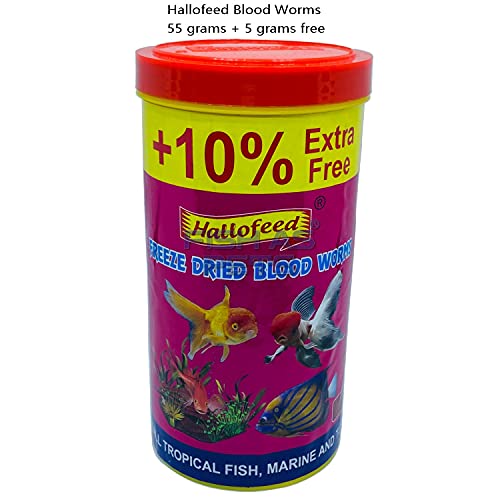 Hallofeed Freeze Dried Blood Worms For Fish- 55 Gm,All Life Stages - Image 2