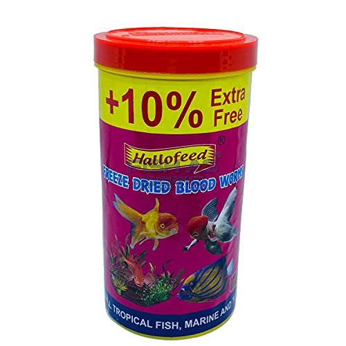 Hallofeed Freeze Dried Blood Worms For Fish- 55 Gm,All Life Stages - Image 1
