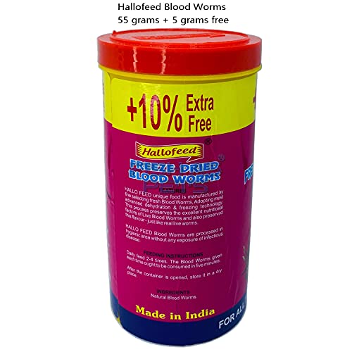Hallofeed Freeze Dried Blood Worms For Fish- 55 Gm,All Life Stages - Image 3