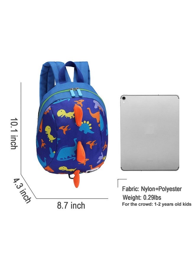 دي بي حقيبة ظهر صغيرة للأطفال على شكل ديناصور مع مقود وحقيبة كتب للأطفال الصغار (أزرق داكن) - Image 3