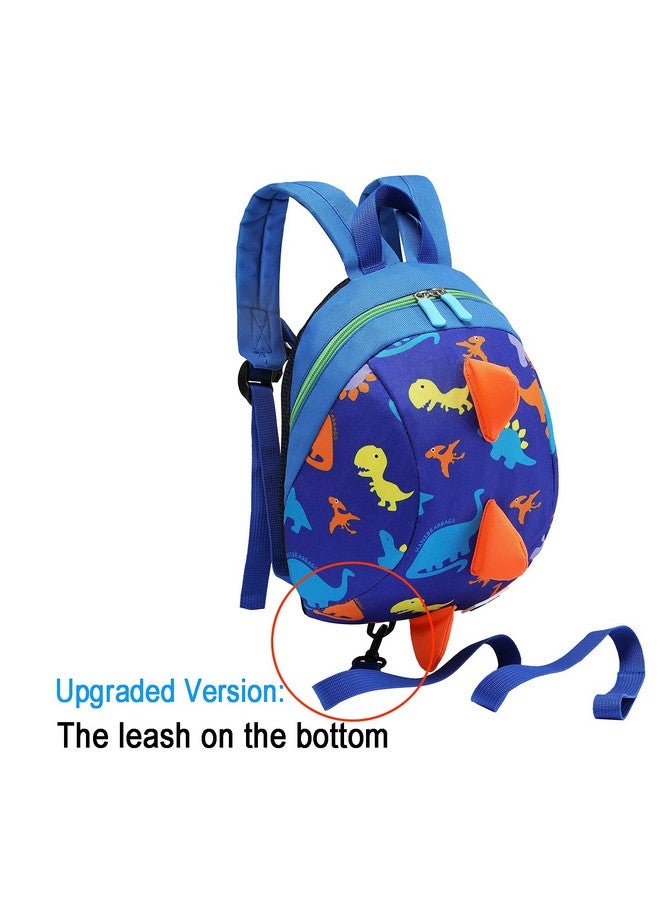 دي بي حقيبة ظهر صغيرة للأطفال على شكل ديناصور مع مقود وحقيبة كتب للأطفال الصغار (أزرق داكن) - Image 2
