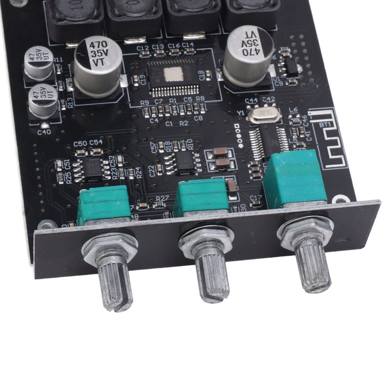 50 واط مكبر صوت بلوتوث ثنائي القنوات مع تحكم في الباس والتربل وإدخال AUX للصوت المنزلي - Image 4