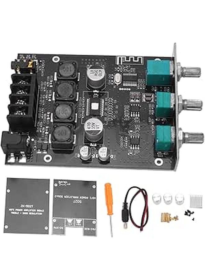 50 واط مكبر صوت بلوتوث ثنائي القنوات مع تحكم في الباس والتربل وإدخال AUX للصوت المنزلي - Image 1