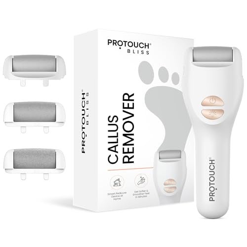 PROTOUCH Bliss Callus Remover | Rechargeable Electric Foot Scrubber for Dead Skin & Cracked Heels | 3 Roller Heads, 2 Speeds | Professional Pedicure Tool | 1 Year Doorstep Warranty - Image 1
