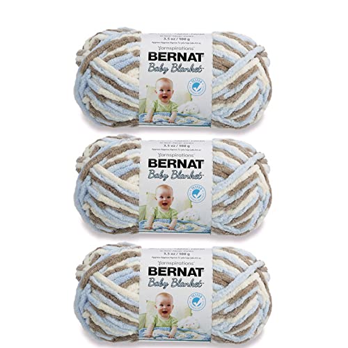 Bernat Baby Blanket Little Cosmos Yarn 3 Pack of 100g35oz Polyester 6 Super Bulky 72 Yards KnittingCrochet - Image 1