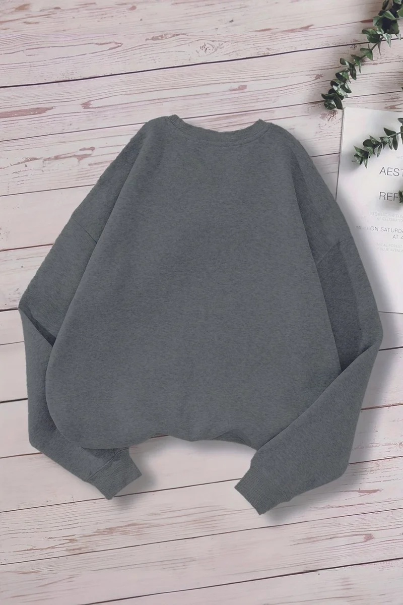 Myada New Season It's A Good Day To Be Happy Written Oversize Hooded Kids Sweatshirt 13586