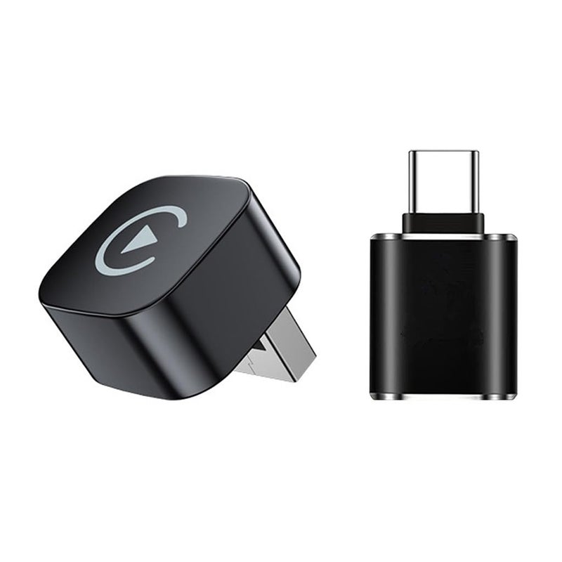 TECPHILE CarDock Wired to Wireless CarPlay & Android Auto Adapter | USB-A Plug with USB-C Converter | Dual-Band WiFi 2.4G/5G | Bluetooth 5.0 | Plug & Play for Car Infotainment Systems (Black) - Image 1