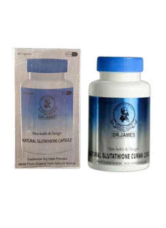 DR. JAMES Natural Glutathione Capsule Potent Formula for Radiant and Pinkish Skin, Diminishes Dark Circles and Wrinkles, Maintain a Gorgeous Complexion with Clean and Smooth Skin, 60 Capsules. 