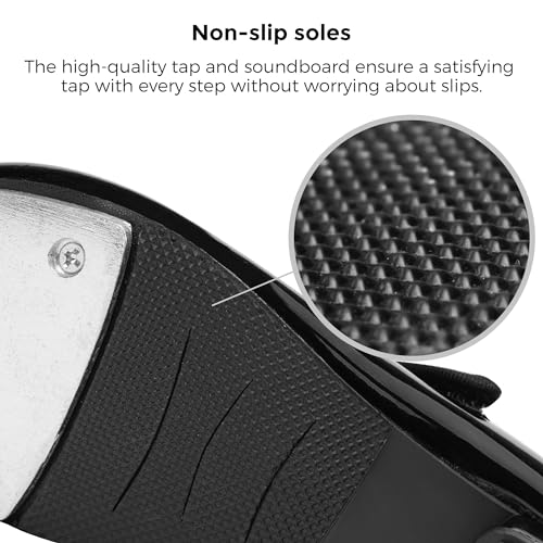 Stelle Tap Shoes for Girls Toddler Boys PU Leather Dance Shoes(Toddler/Little Kid/Big Kid)(Black,11ML) - Image 5