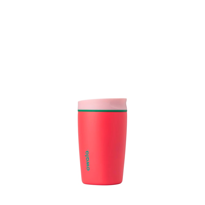 Owala SmoothSip Slider Insulated Stainless Steel Coffee Tumbler Reusable Iced Coffee Cup Hot Coffee Travel Mug BPA Free 12 oz PinkRed Strawberry Fields - Image 2