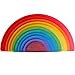 Dinhon 11Pcs Semicircle Stacking Toys Game Rainbow Stacker Wood Building Blocks Set for Kids Construction Building Toys Set Preschool Wooden Blocks for Boys Girl Colorful Learning Educational Toys - Image 2