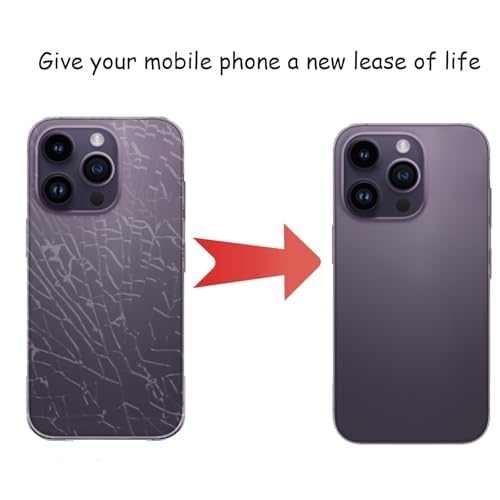 Anglepingping 14 Pro Back Glass Replacement for iPhone 14 Pro Rear Back Glass with Pre-Installed Adhesive + Reparing Toolkit(Deep Purple) - Image 5